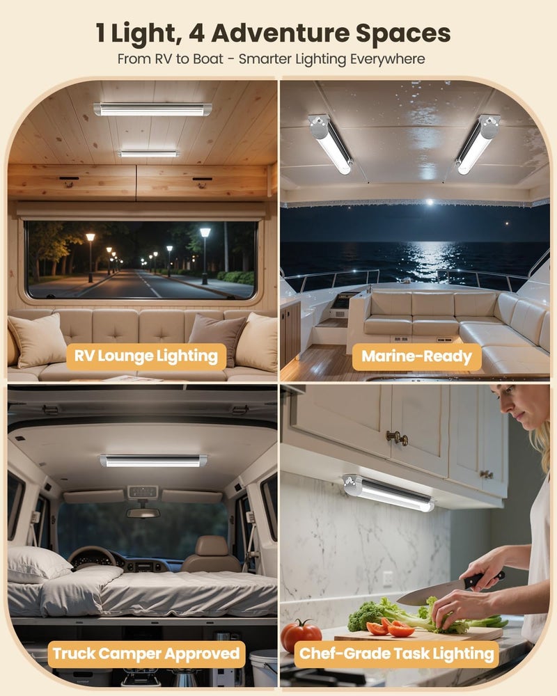 DFGOTOP 12v LED Interior Light,Super Bright 12v LED Interior Light, Interior Light Bar for RV Caravan Motorhome Enclosed Cargo Trailer Camper Truck Lorry Van Boat Car - Image 4